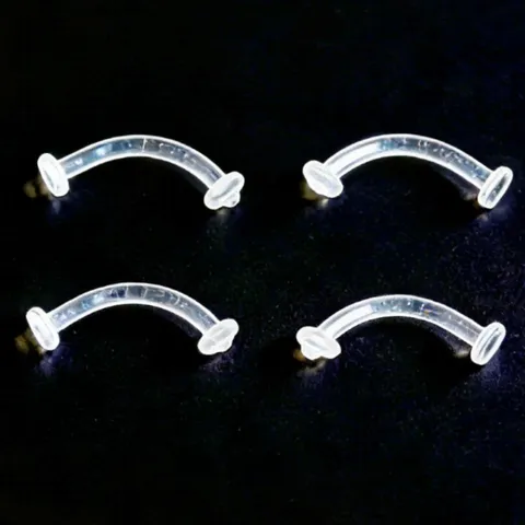 Transparente Acrílico Piercing de Nariz Hipoalergénico Claro Body Piercing Retainer Minimalista Geométrico Recto Curvo Barra Piercing Joyería para Hombres Mujeres