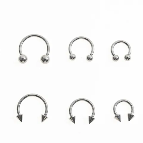 Stainless Steel Horseshoe Nose Ring Circular Barbell Lip Piercing Hoop Geometric Body Jewelry Electroplated Septum Ring For Unisex
