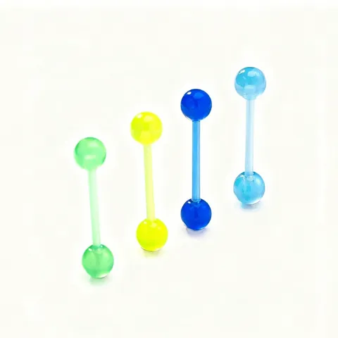 Luminous Tongue Rings Acrylic Soft Bar Geometric Body Piercing Jewelry Unisex Minimalist Glow In The Dark Tongue Studs Accessories