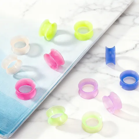 Soft Silicone Ear Gauges Tunnel Minimalist Geometric Flexible Body Piercing Jewelry Comfortable Flesh Plugs For Unisex Daily Ornament