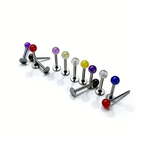 Simple Stainless Steel Lip Stud Pearly Round Ball Geometric Body Piercing Stud For Unisex Daily Party Gift Body Jewelry