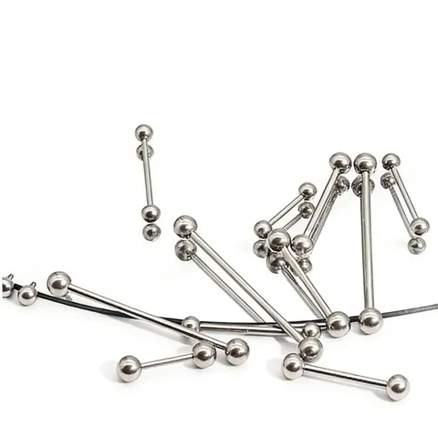 G23 Titanium Alloy Barbell Tongue Ring Hypoallergenic Internal Thread Nipple Stud Body Piercing Jewelry For Unisex Punk Style Piercing Ornament