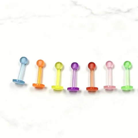 Fashion Acrylic Luminous Lip Rings Studs Colorful Soft Bar Body Piercing Jewelry For Unisex Everyday Wear Party Decorations Gift