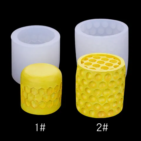 Honeycomb Polka Dot Cylinder Candle Silicone Mold DIY Handmade Soap Aromatherapy Plaster Ornament Making Tool Resin Casting Mold