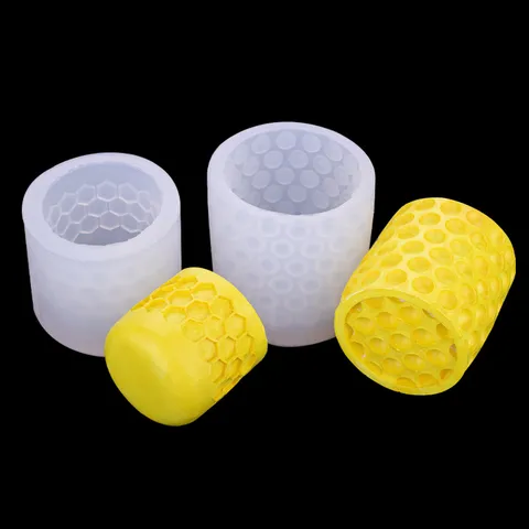 Honeycomb Polka Dot Cylinder Candle Silicone Mold DIY Handmade Soap Aromatherapy Plaster Ornament Making Tool Resin Casting Mold