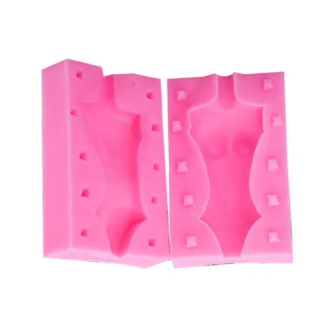 3D Menschliche Körperform Silikonform Für Polymer Clay Ultra Light Clay Fondant DIY Handwerk Puppenkörper Modellierungswerkzeug Rosa Transparent