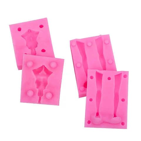 Stampo in Silicone Fai da Te Forma Corpo Umano Torso Gambe Per Argilla Polimerica Statuina Bambola Strumenti Decorazione Torta