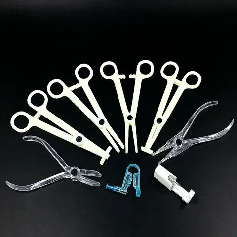 Acrylic Body Piercing Assistance Tool Disposable Piercing Clip Opening Clamps收口钳 Rhinestone Ear Piercer Tool For Professional Salon Home Use Unisex