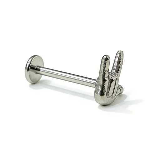 G23 Titanium Lippenring Rock Handgebaar Labret Knopje Oor Kraakbeen Piercing Lichaamssieraden Voor Heren Dames Punk Stijl Zilver