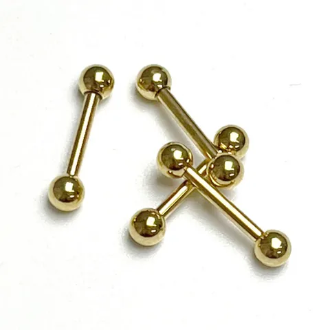 Stainless Steel Tongue Rings Electroplated Barbell Body Piercing Jewelry Unisex Ear Cartilage Studs Punk Geometric Tongue Barbells