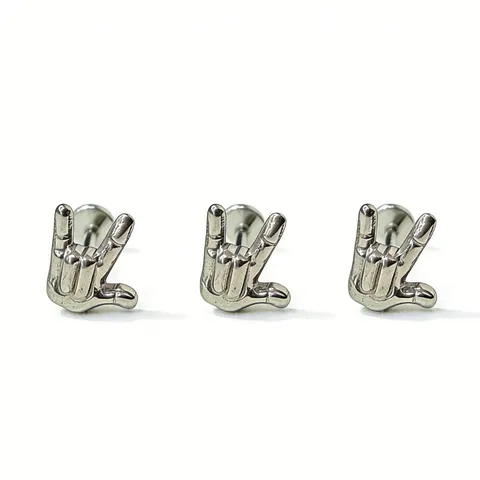 G23 Titanium Lippenring Rock Handgebaar Labret Knopje Oor Kraakbeen Piercing Lichaamssieraden Voor Heren Dames Punk Stijl Zilver