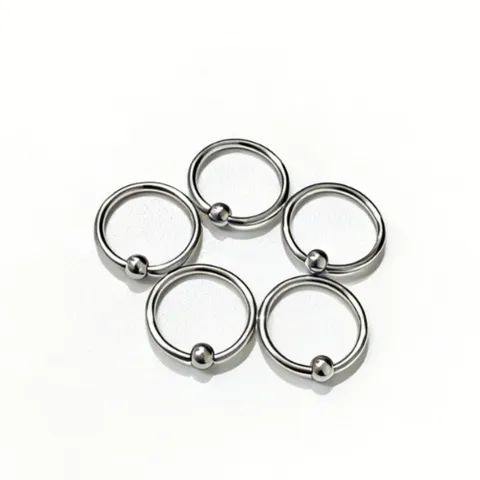 Stainless Steel Nose Ring Captive Bead Ring Minimalist Geometric Body Piercing Jewelry Fashion Unisex Septum Hoop