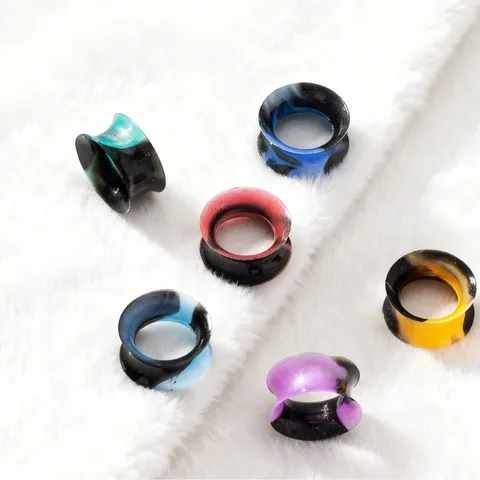 Fashion Two-Tone Silicone Ear Gauges Soft Flexible Ear Tunnels Double Flare Piercing Jewelry Body Jewelry For Men Women