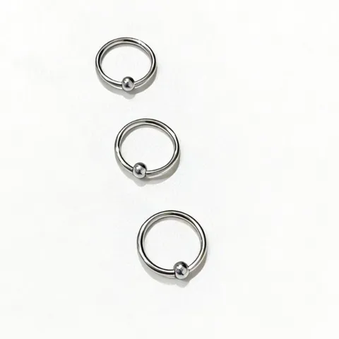 Stainless Steel Nose Ring Captive Bead Ring Minimalist Geometric Body Piercing Jewelry Fashion Unisex Septum Hoop