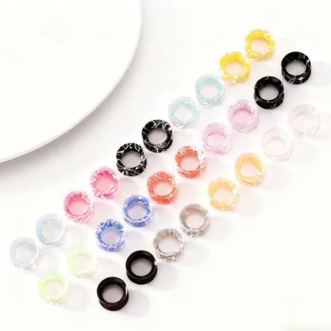 Silicone Ear Gauges Tunnels Hollow Soft Flexible Flesh Plugs Textured Piercing Expander Body Jewelry For Men Women
