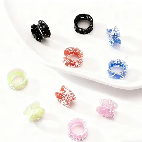 Silicone Ear Gauges Tunnels Hollow Soft Flexible Flesh Plugs Textured Piercing Expander Body Jewelry For Men Women