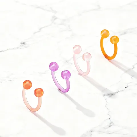 Leuchtender Acryl Hufeisen Nasenring Im Dunkeln Leuchten Septum Circular Barbell Piercing Körperschmuck Für Unisex Einfach