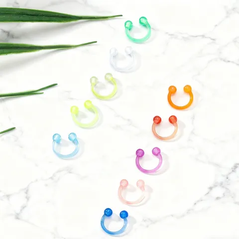 Leuchtender Acryl Hufeisen Nasenring Im Dunkeln Leuchten Septum Circular Barbell Piercing Körperschmuck Für Unisex Einfach