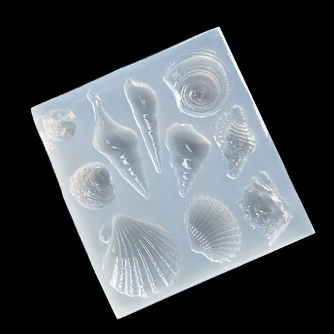Ocean Style Mirror Surface Silicone Resin Mold Shell Conch Scallop Pendant Mold For Crystal UV Epoxy Crafting Jewelry Making