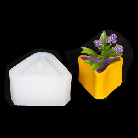 Geometric Triangle Flower Pot Silicone Mold For Succulent Planter Cake Decoration Plaster Resin Casting Mold DIY Craft