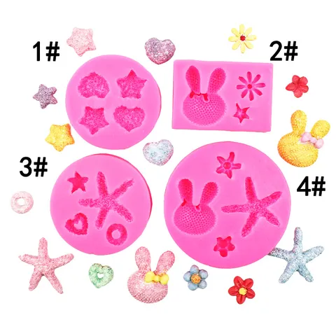 Stampo da Forno in Silicone a Forma di Cuore Stella Stella Marina Donut Stampo per Cioccolato Fondente Fai da Te Argilla Resina Strumenti di Decorazione
