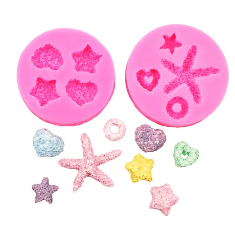 Stampo da Forno in Silicone a Forma di Cuore Stella Stella Marina Donut Stampo per Cioccolato Fondente Fai da Te Argilla Resina Strumenti di Decorazione