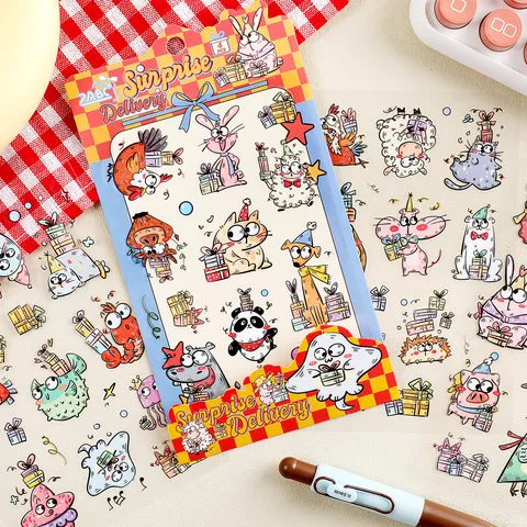 Ensemble d'Autocollants de Scrapbooking en PET Imperméable pour Décoration de Journal et Coque de Téléphone Enfants