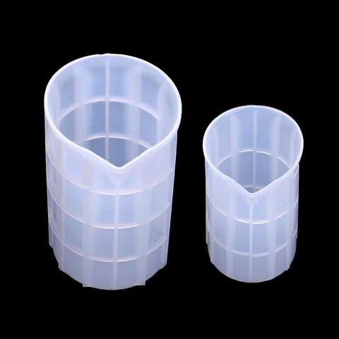 Silicone Measuring Cup For DIY Resin Mold Graduated Reusable Mixing Tool Transparent Silicone Mold For Handcrafting Tools