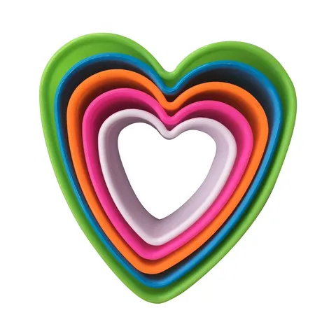 Juego de Cortadores de Galletas de Plástico de Colores 3D Formas de Corazón Estrella Flor Molde de Fondant Herramientas de Arcilla