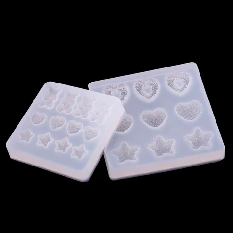 Molde de Fundición de Silicona Translúcido Formas de Estrella Corazón Oso Para Bricolaje Resina Epoxi Líquida UV Joyería Accesorios