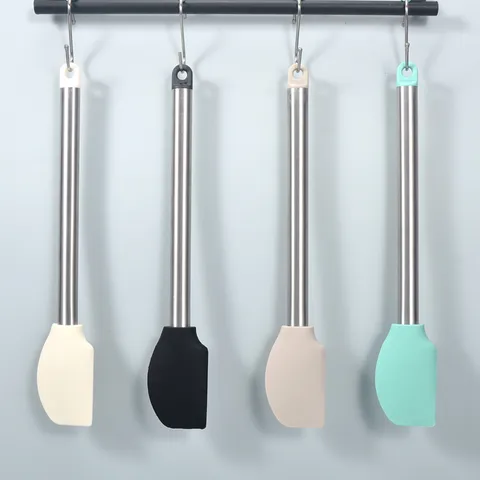 Modern Silicone Baking Spatula With Stainless Steel Handle Heat Resistant Cake Cream Scraper Dough Blender Kitchen Tool