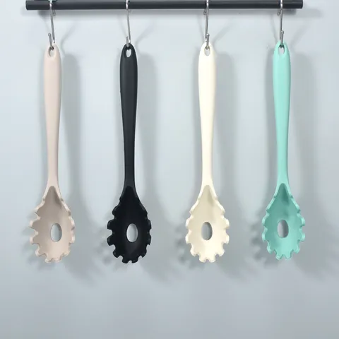 Modern Minimalistisch Silikon Spaghetteilöffel Antihaft Hitzebeständig Integrierter Einteiliger Nahtloser Nudellöffel Servier Kochlöffel Mit Aufhängeloch Küchenhelfer