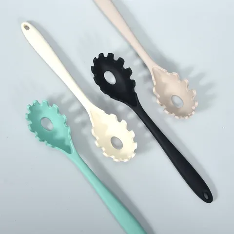 Modern Minimalistisch Silikon Spaghetteilöffel Antihaft Hitzebeständig Integrierter Einteiliger Nahtloser Nudellöffel Servier Kochlöffel Mit Aufhängeloch Küchenhelfer