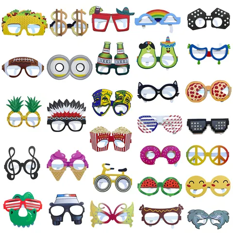 Verano Hawaii Beach Party Decorativos Gafas Divertidas Accesorios de Fotos Papel Dibujos Animados Gafas para Festival Celebración Fiesta