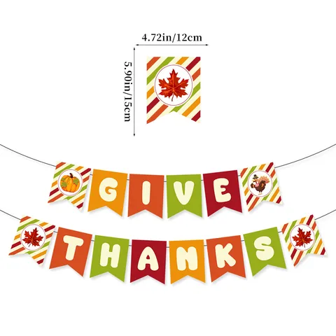 Thanksgiving Party Decoration Set Turkey Pumpkin Banners Maple Leaf Garland Balloons Cake Toppers Fall Harvest Party Supplies
