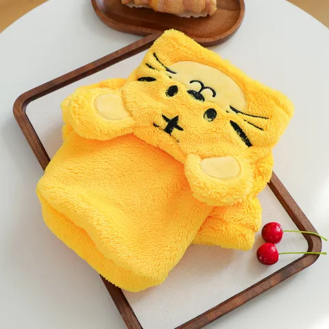 Cute Tiger Cosplay Pet Costume Soft Plush Dog Hoodie Yellow Warm Puppy Two-Legged Clothes For Small Dogs Cats Party Apparel