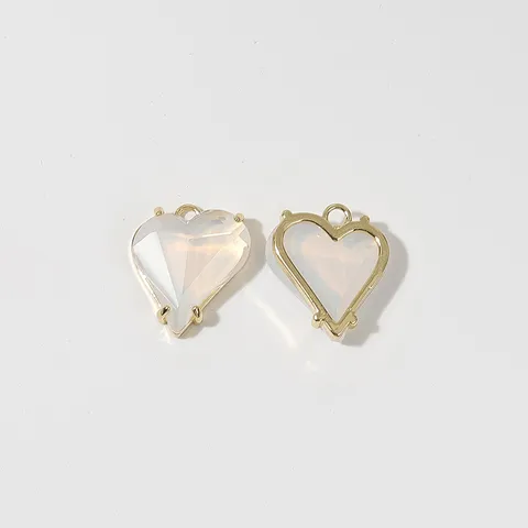 Vergoldetes Kupfer Facettiertes Herz Charms Ausgeschnitten Liebe Anhänger Strass Kristall Herz Hängend Handwerk Für Handgemachte DIY Halskette Schmuckherstellung Zubehör