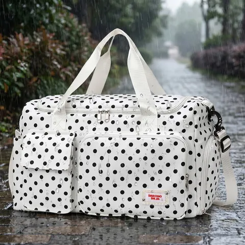 Large Capacity Travel Duffel Bag Waterproof Polka Dot Fitness Gym Bag With Wet And Dry Separation For Women And Men