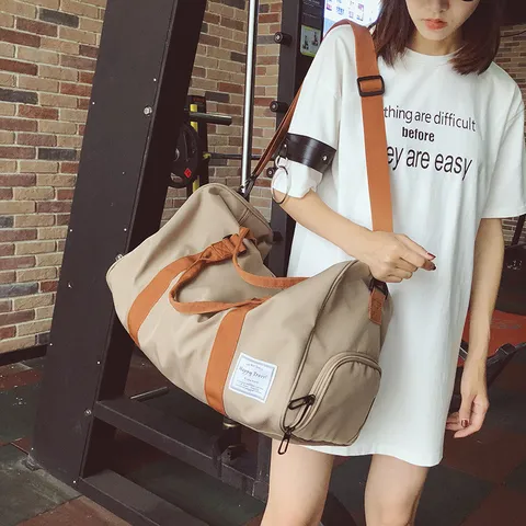 Large Capacity Travel Duffel Bag Waterproof Oxford Cloth Sports Gym Luggage Bag With Shoe Compartment For Men Women