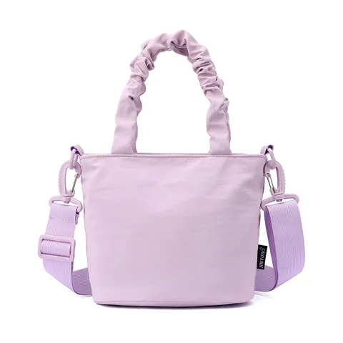 Sac Seau Décontracté en Polyester Couleurunie pour Femmes Mode Poignée Plissée Sac Bandoulière Sac à Main de Voyage Quotidien