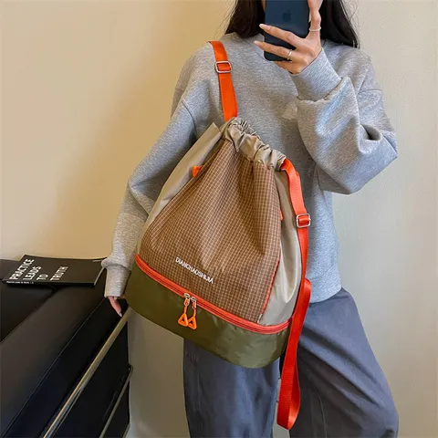 Waterproof Sports Backpack Wet And Dry Separation Gym Swimming Bag Large Capacity Drawstring Backpack For Men Women