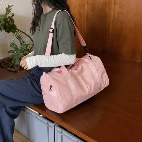 Large Capacity Travel Duffel Bag Star Moon Print Gym Sports Bag Wet Dry Separation Street Trend Bag For Women And Men