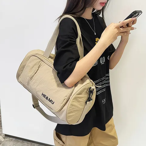 Multifunctional Waterproof Travel Backpack Lightweight Solid Color Casual Sports Fitness Large Capacity Handbag