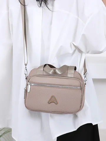 Sac Bandoulière Femme en Tissu Oxford Grande Capacité Sac à Main Minimaliste Urbain Multifonctionnel Couleur Unie Avec Fermeture Éclair pour Navette Quotidienne