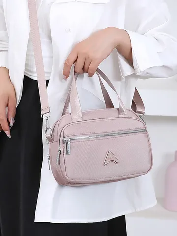 Sac Bandoulière Femme en Tissu Oxford Grande Capacité Sac à Main Minimaliste Urbain Multifonctionnel Couleur Unie Avec Fermeture Éclair pour Navette Quotidienne