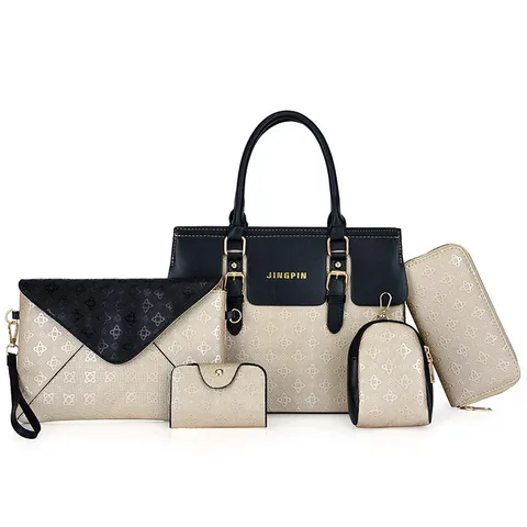 Damen Geprägt Mode Handtaschen Minimalistisch Geometrisch Umhängetaschen Elegant PU Leder Verbundtaschen Passende Handtasche Messenger Bag Satchel Set Für Frauen