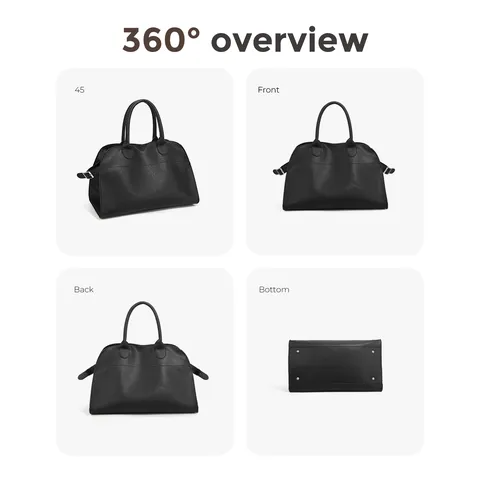 Bolso Tote Casual de Cuero PU para Mujer Bolso de Mano Gran Capacidad Elegante Color Sólido Oficina Trabajo Viaje Diario Sin Correa de Hombro
