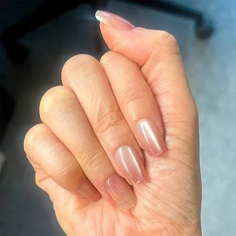 Gradient Pink Cat Eye Press On Nails Minimalist ABS Handmade Nail Art Patches For Women Casual Daily Decor