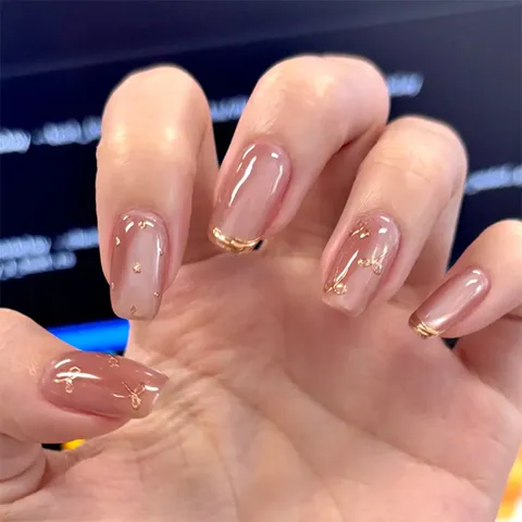 Uñas Postizas Press-on 3D Lazo Ojo de Gato de Lujo Plástico ABS Largo Dorado Hecho a Mano Parches Elegantes para Mujer