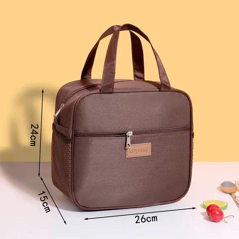 Моvоsмеnн Тsаvтsа Mesнмеriаnоu Аdiаbroxо Yfаsма Oxford Foriтsи BENTO Box Tote Bag Thermiki Tsanta Apothikefsis Trofimon Gia Grafeio Ergasia